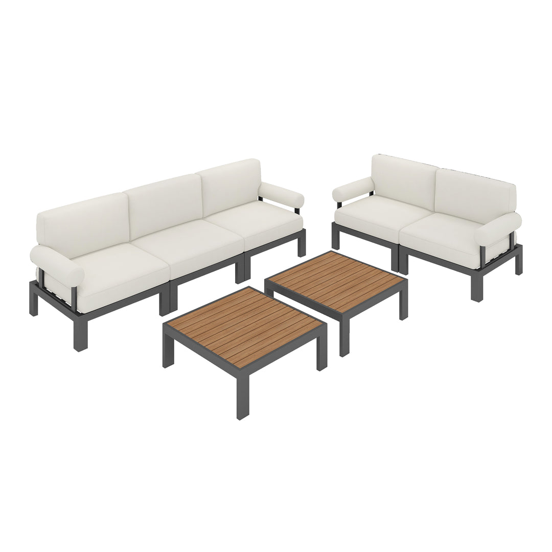 Flexion Home Newport 7-Piece Outdoor Modular Gathering Set - FlexionHome