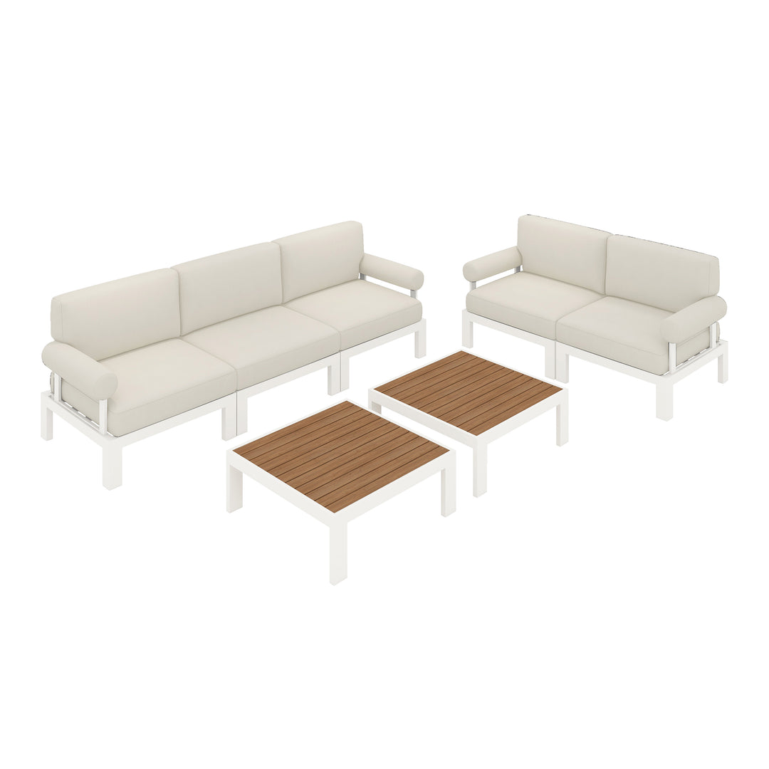 Flexion Home Newport 7-Piece Outdoor Modular Gathering Set - FlexionHome