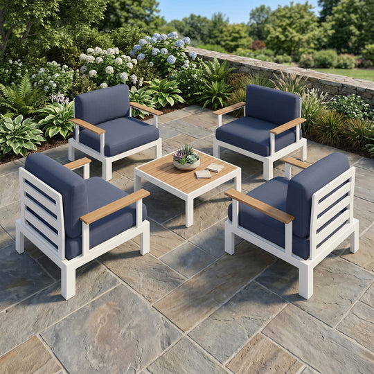 Flexion Home Newport 5‑Piece Outdoor Modular Conversation Set - FlexionHome