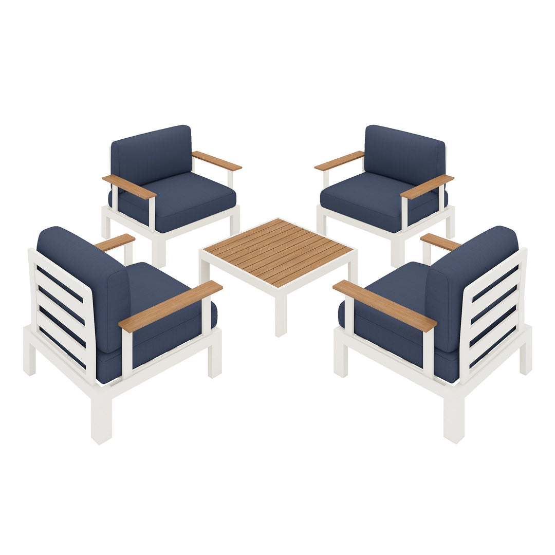 Flexion Home Newport 5‑Piece Outdoor Modular Conversation Set - FlexionHome
