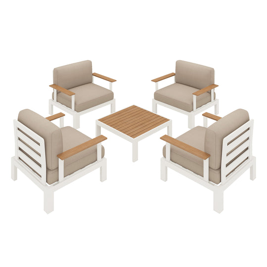 Flexion Home Newport 5‑Piece Outdoor Modular Conversation Set - FlexionHome