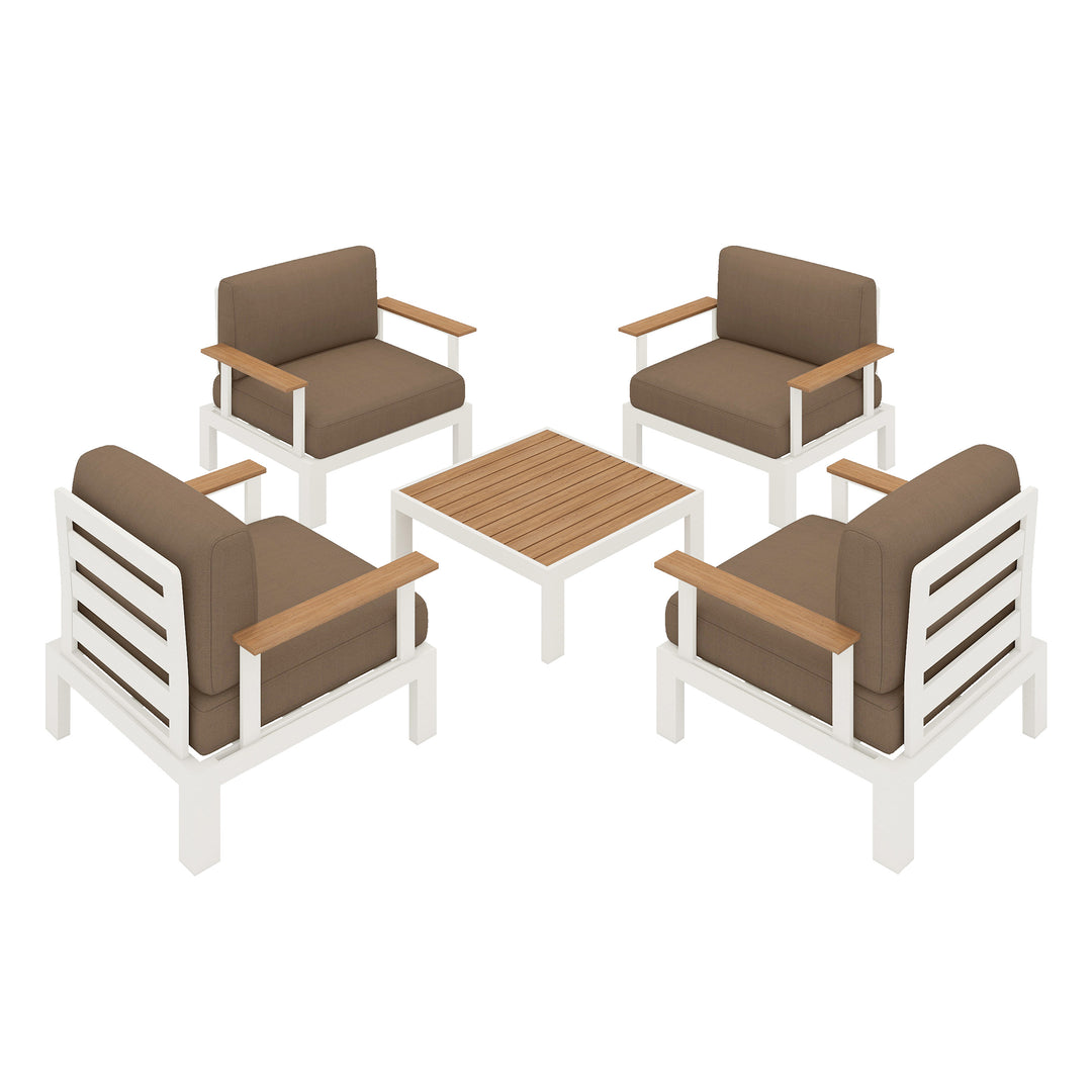 Flexion Home Newport 5‑Piece Outdoor Modular Conversation Set - FlexionHome
