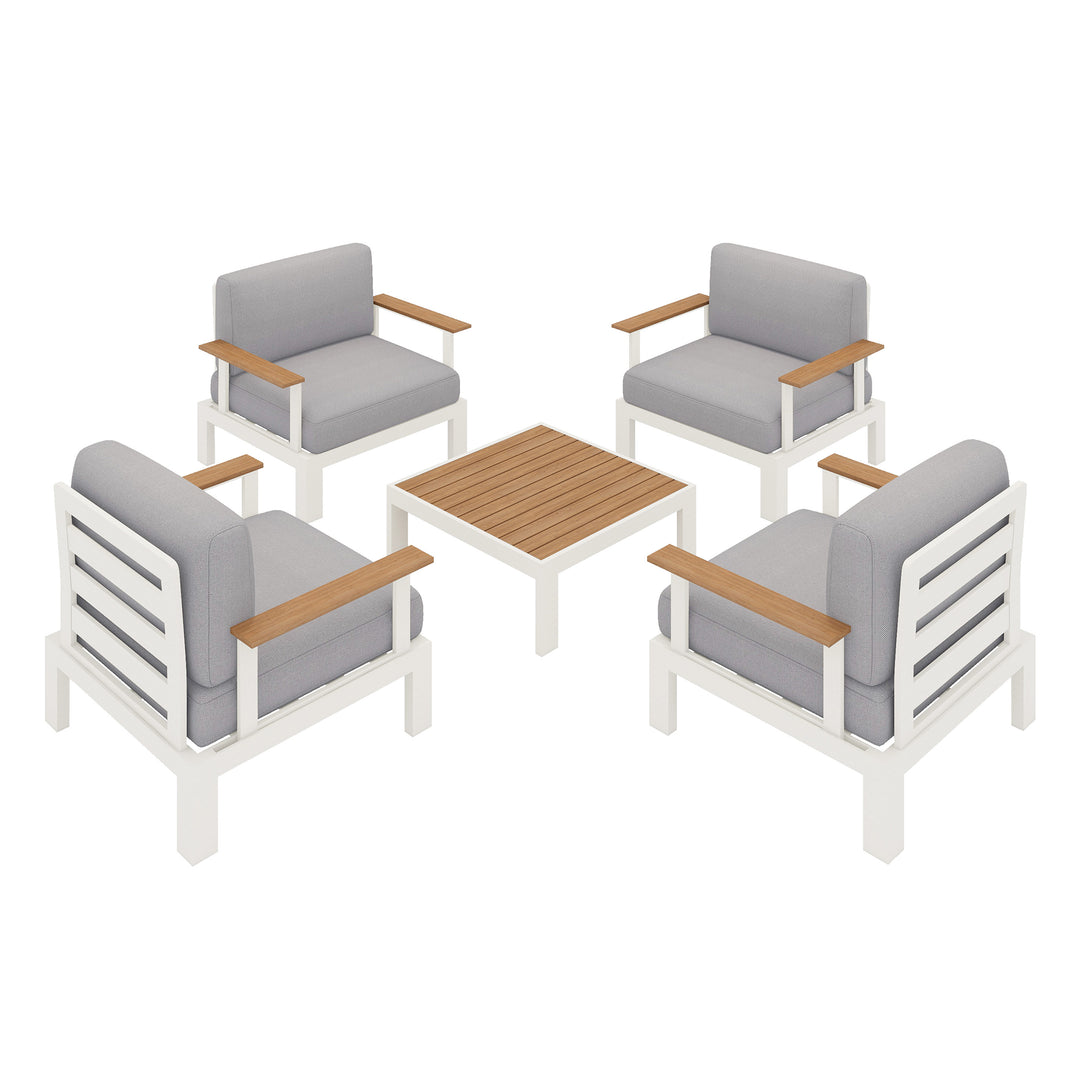 Flexion Home Newport 5‑Piece Outdoor Modular Conversation Set - FlexionHome