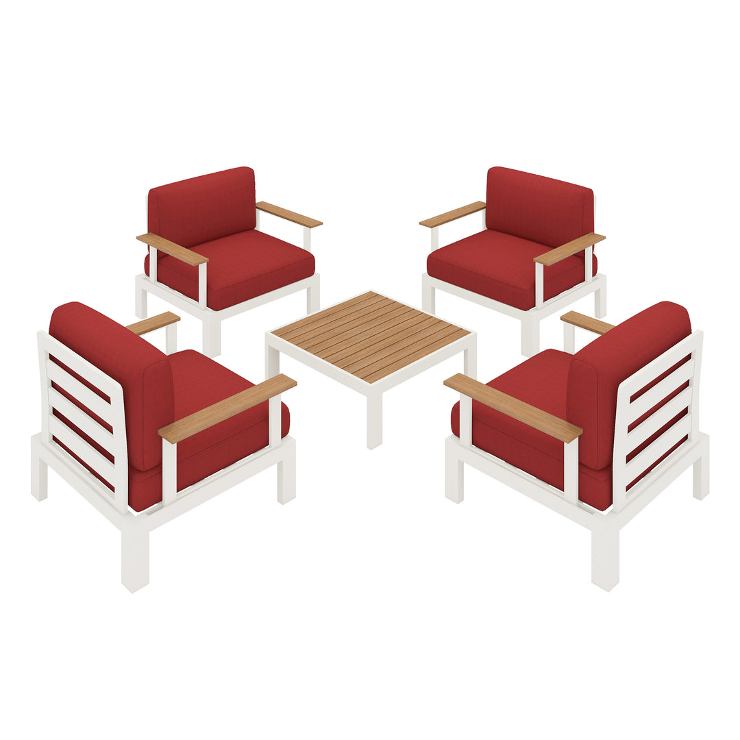 Flexion Home Newport 5‑Piece Outdoor Modular Conversation Set - FlexionHome