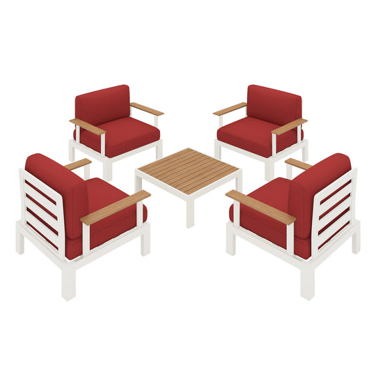 Flexion Home Newport 5‑Piece Outdoor Modular Conversation Set - FlexionHome