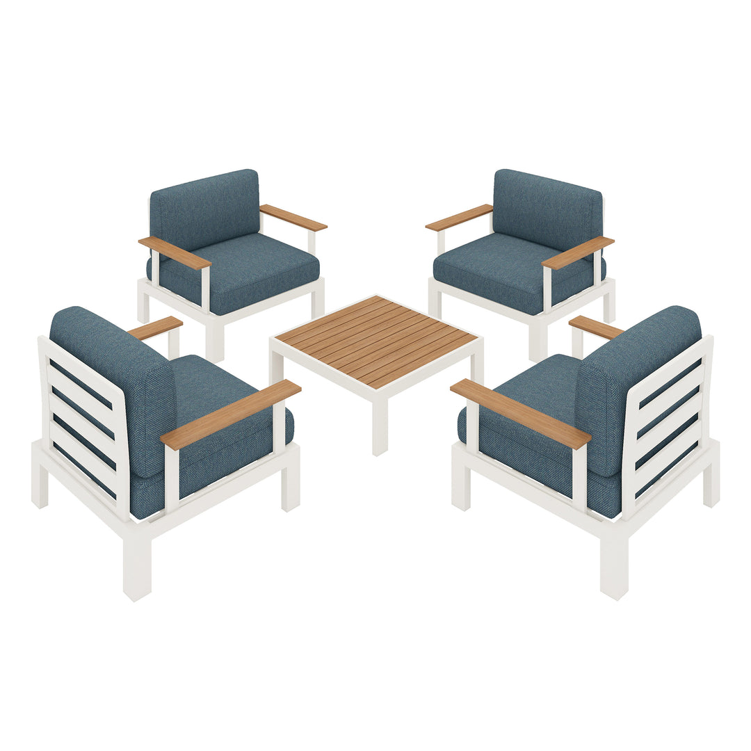 Flexion Home Newport 5‑Piece Outdoor Modular Conversation Set - FlexionHome