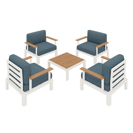 Flexion Home Newport 5‑Piece Outdoor Modular Conversation Set - FlexionHome