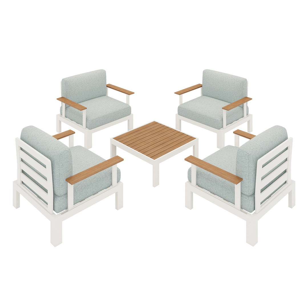 Flexion Home Newport 5‑Piece Outdoor Modular Conversation Set - FlexionHome