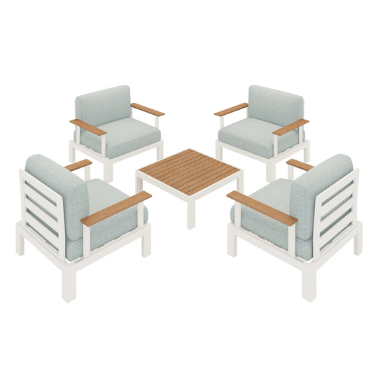 Flexion Home Newport 5‑Piece Outdoor Modular Conversation Set - FlexionHome