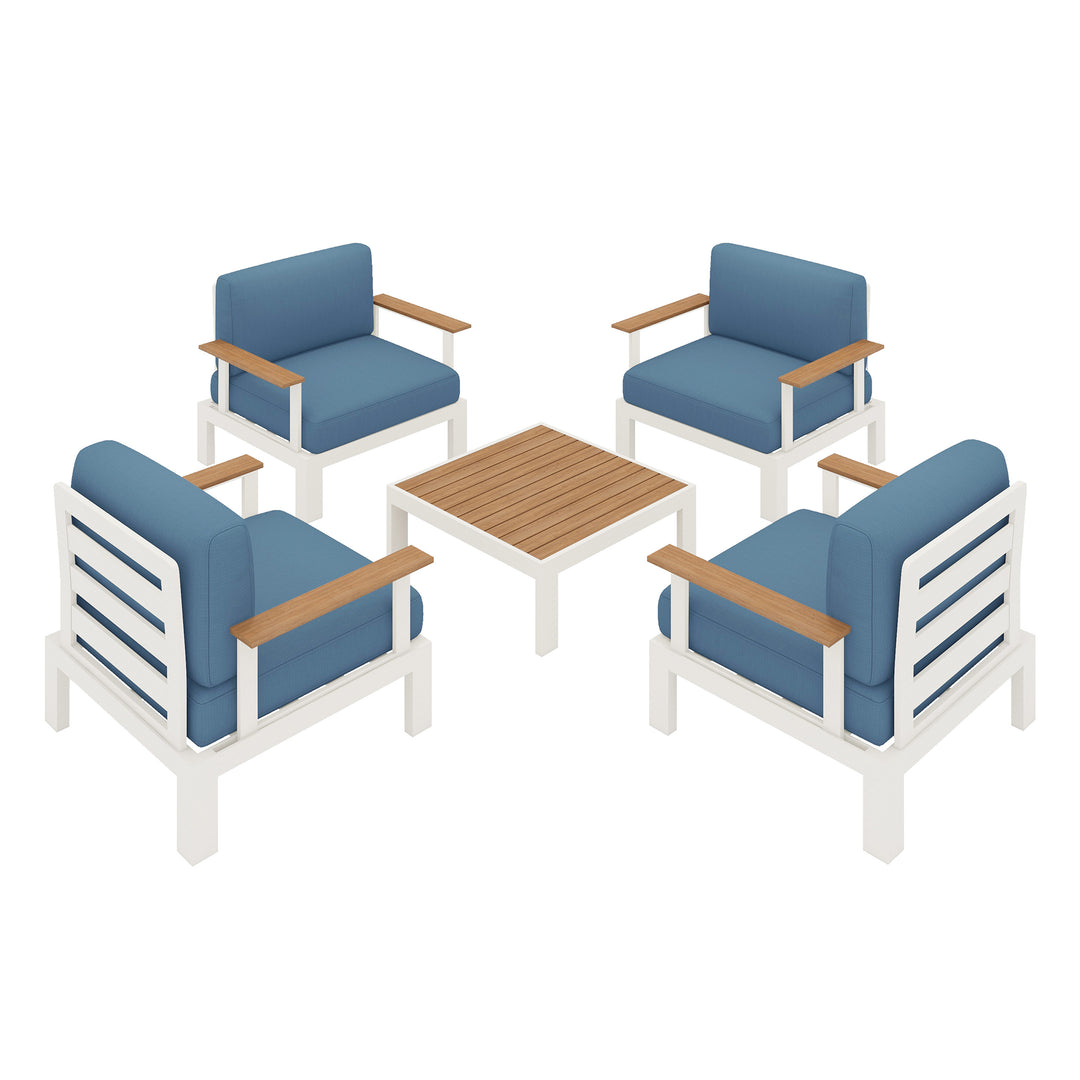Flexion Home Newport 5‑Piece Outdoor Modular Conversation Set - FlexionHome