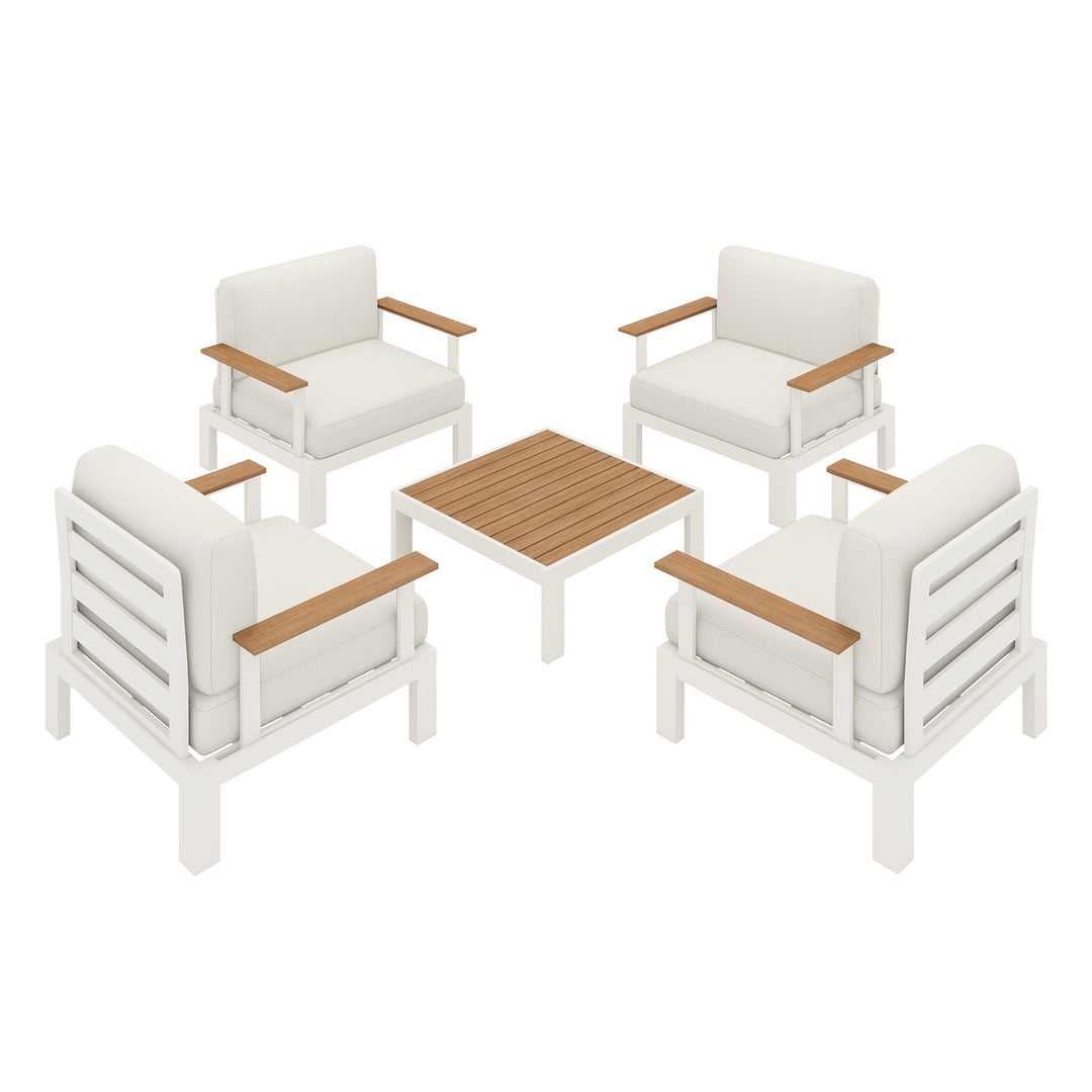 Flexion Home Newport 5‑Piece Outdoor Modular Conversation Set - FlexionHome