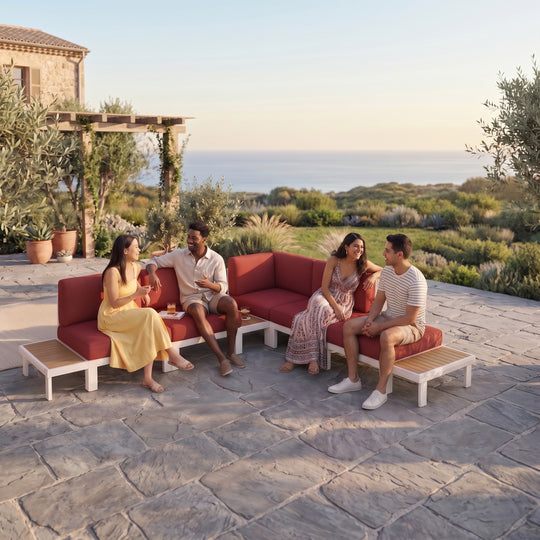 Flexion Home Newport 8‑Piece Outdoor Modular Sectional Set - FlexionHome