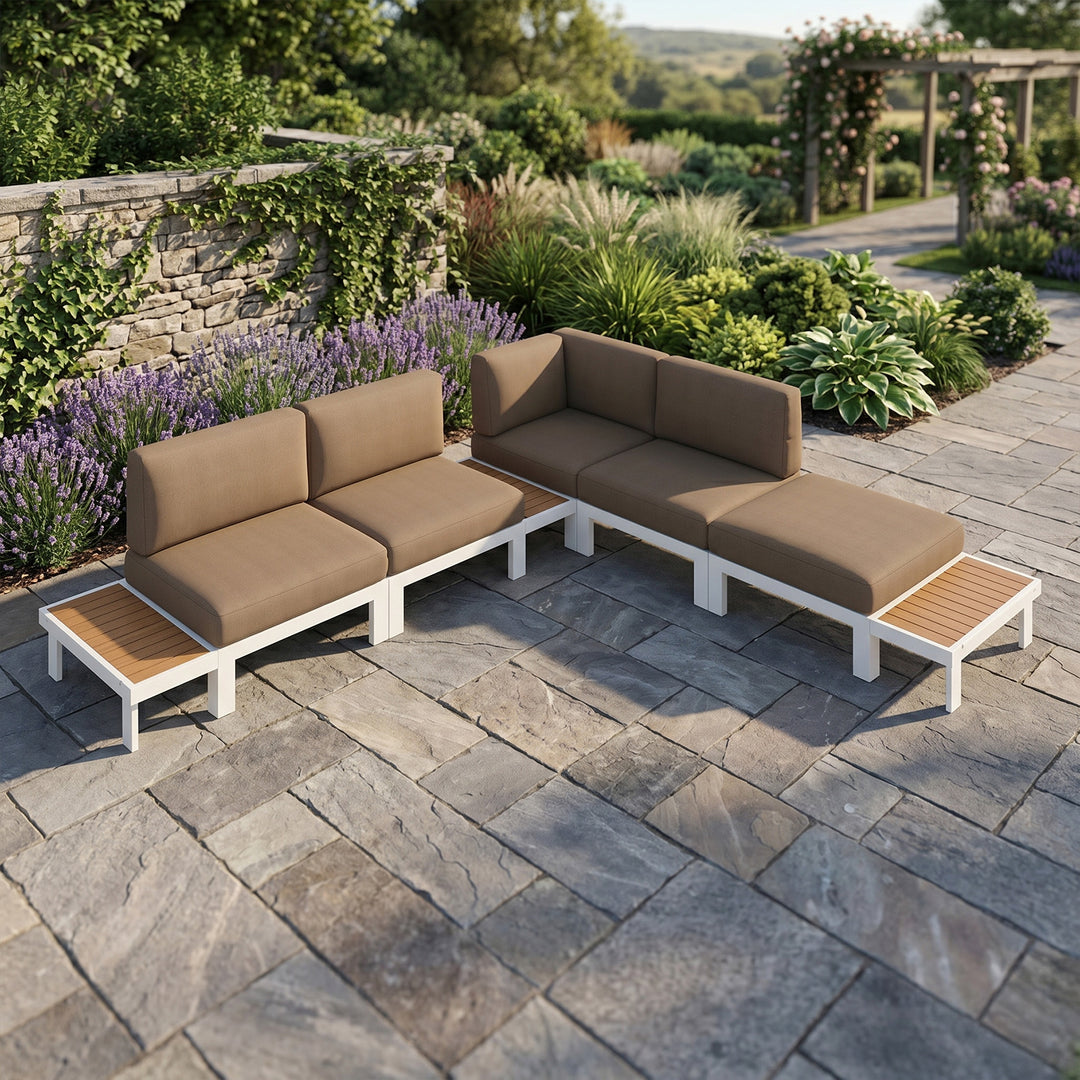 Flexion Home Newport 8‑Piece Outdoor Modular Sectional Set - FlexionHome