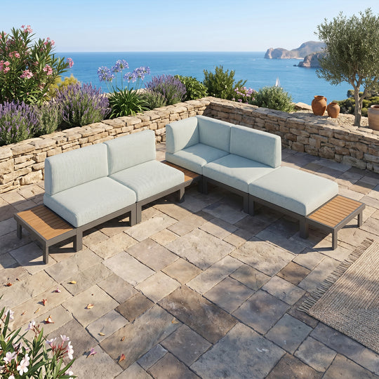 Flexion Home Newport 8‑Piece Outdoor Modular Sectional Set - FlexionHome