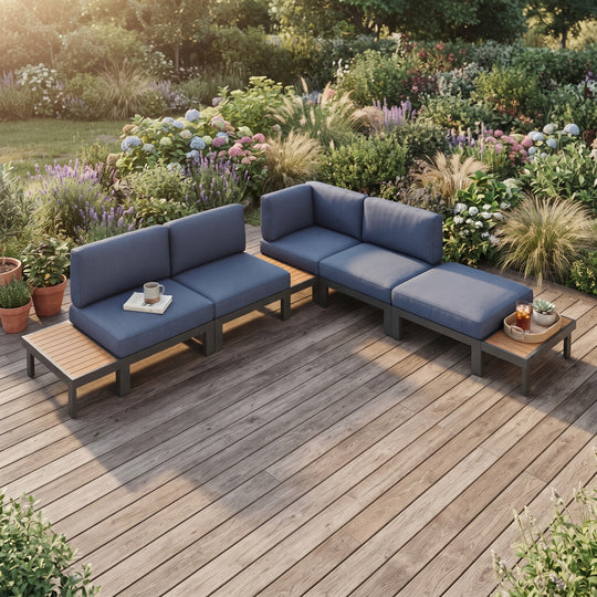 Flexion Home Newport 8‑Piece Outdoor Modular Sectional Set - FlexionHome