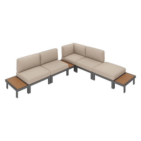 Flexion Home Newport 8‑Piece Outdoor Modular Sectional Set - FlexionHome
