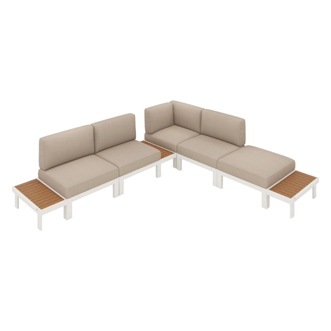 Flexion Home Newport 8‑Piece Outdoor Modular Sectional Set - FlexionHome