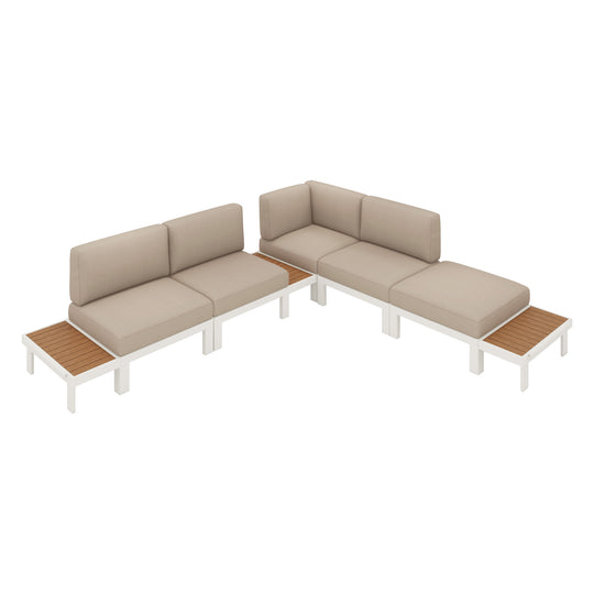 Flexion Home Newport 8‑Piece Outdoor Modular Sectional Set - FlexionHome