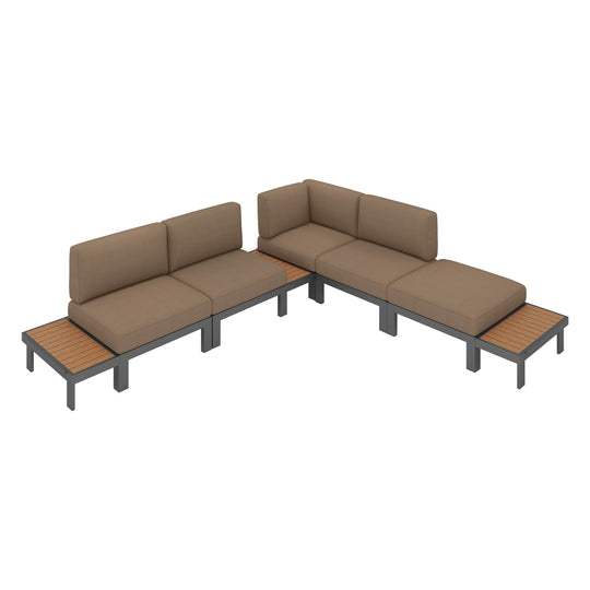 Flexion Home Newport 8‑Piece Outdoor Modular Sectional Set - FlexionHome