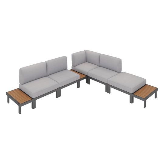 Flexion Home Newport 8‑Piece Outdoor Modular Sectional Set - FlexionHome