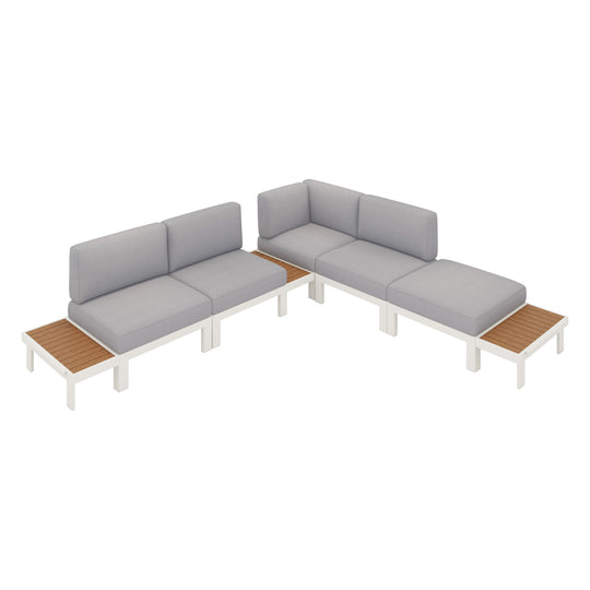 Flexion Home Newport 8‑Piece Outdoor Modular Sectional Set - FlexionHome