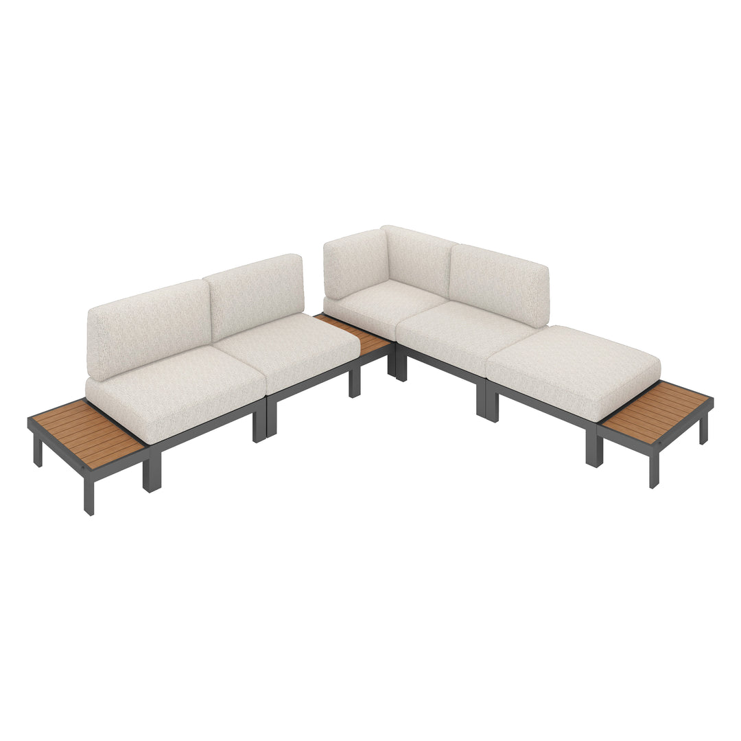 Flexion Home Newport 8‑Piece Outdoor Modular Sectional Set - FlexionHome