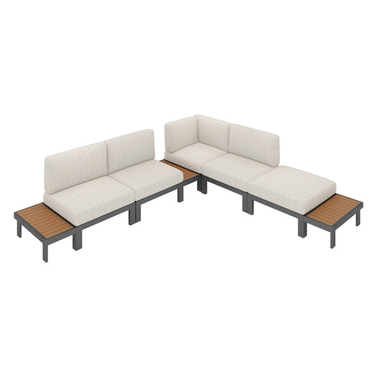 Flexion Home Newport 8‑Piece Outdoor Modular Sectional Set - FlexionHome