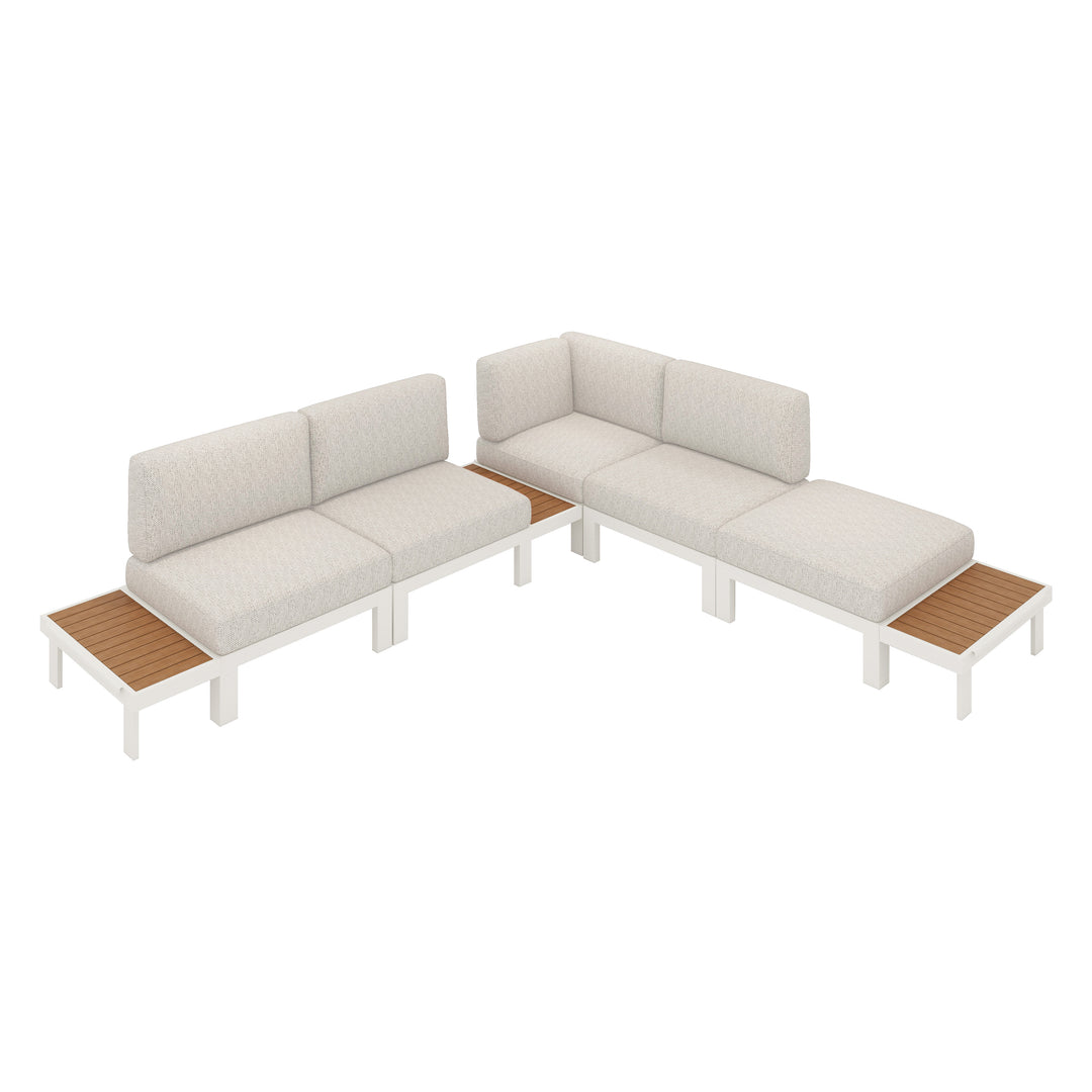 Flexion Home Newport 8‑Piece Outdoor Modular Sectional Set - FlexionHome