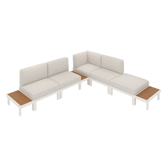 Flexion Home Newport 8‑Piece Outdoor Modular Sectional Set - FlexionHome