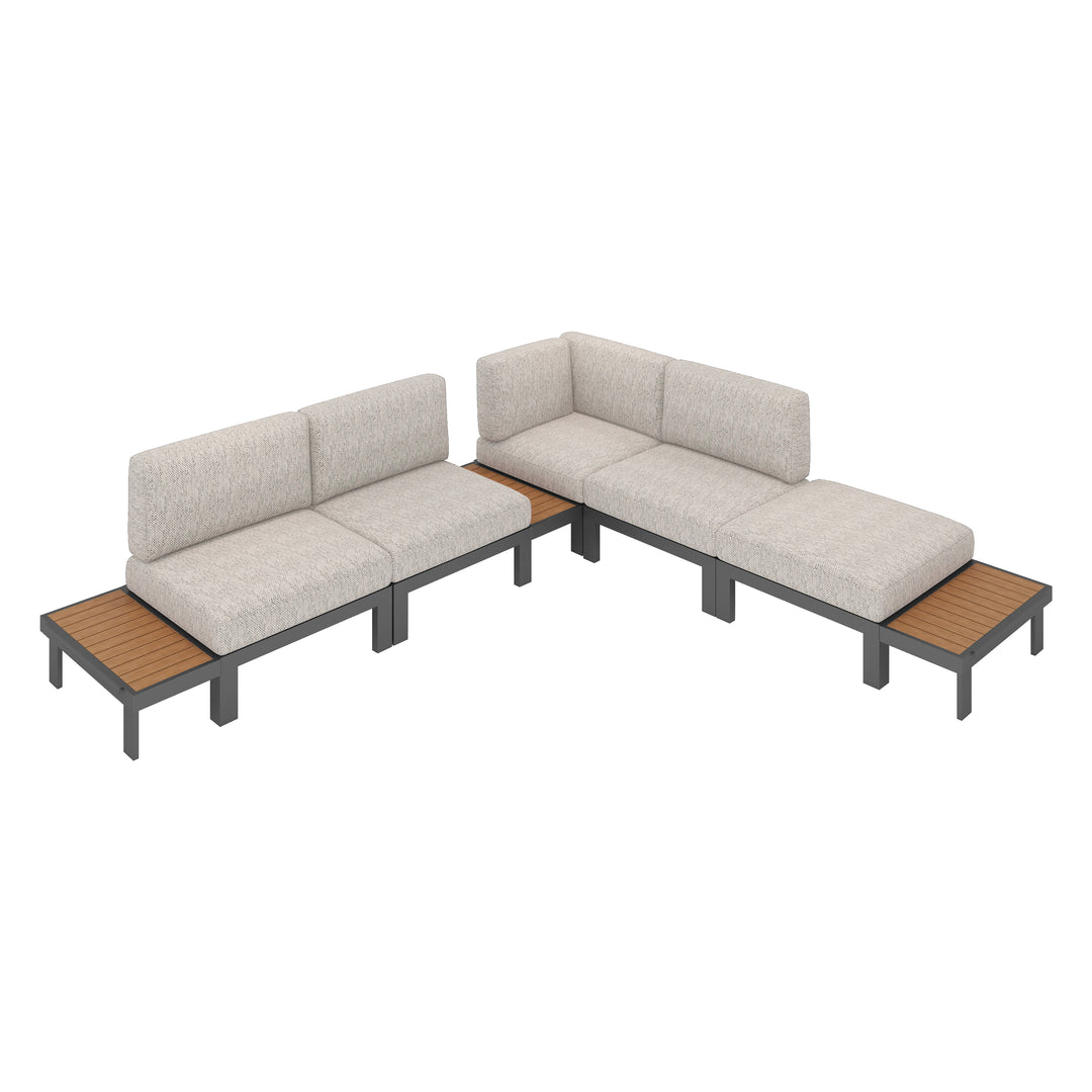 Flexion Home Newport 8‑Piece Outdoor Modular Sectional Set - FlexionHome