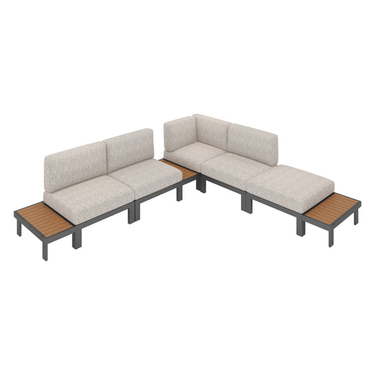 Flexion Home Newport 8‑Piece Outdoor Modular Sectional Set - FlexionHome