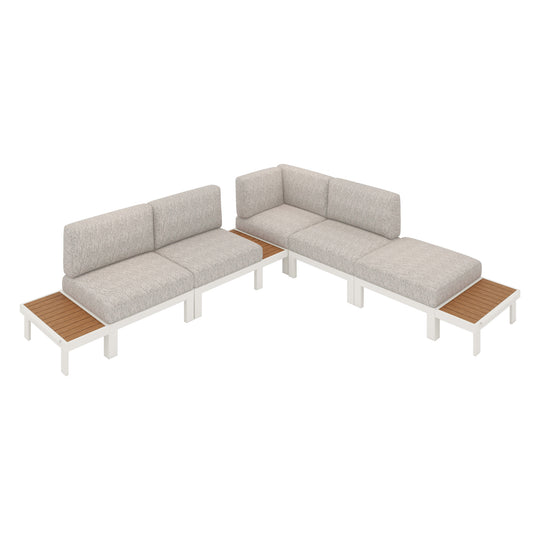 Flexion Home Newport 8‑Piece Outdoor Modular Sectional Set - FlexionHome