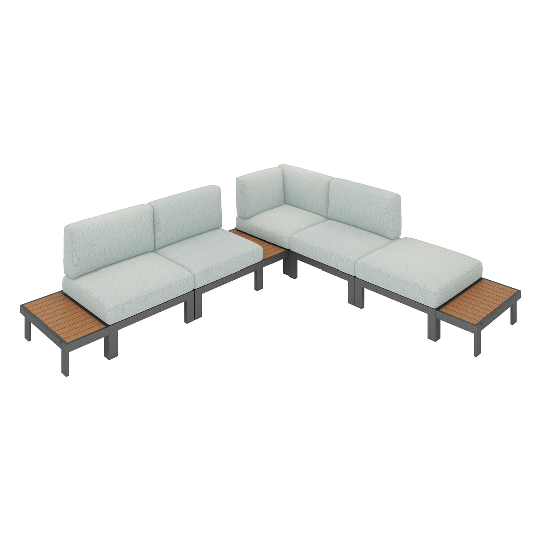 Flexion Home Newport 8‑Piece Outdoor Modular Sectional Set - FlexionHome