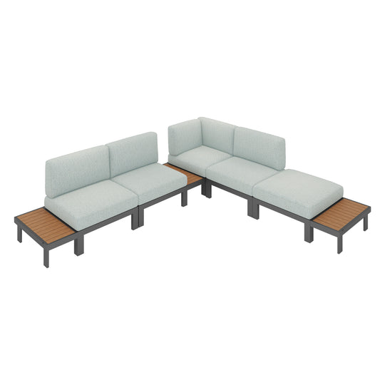 Flexion Home Newport 8‑Piece Outdoor Modular Sectional Set - FlexionHome
