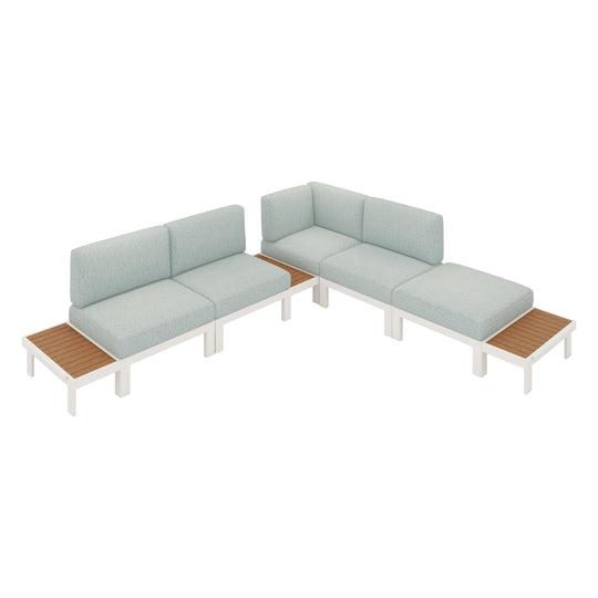 Flexion Home Newport 8‑Piece Outdoor Modular Sectional Set - FlexionHome