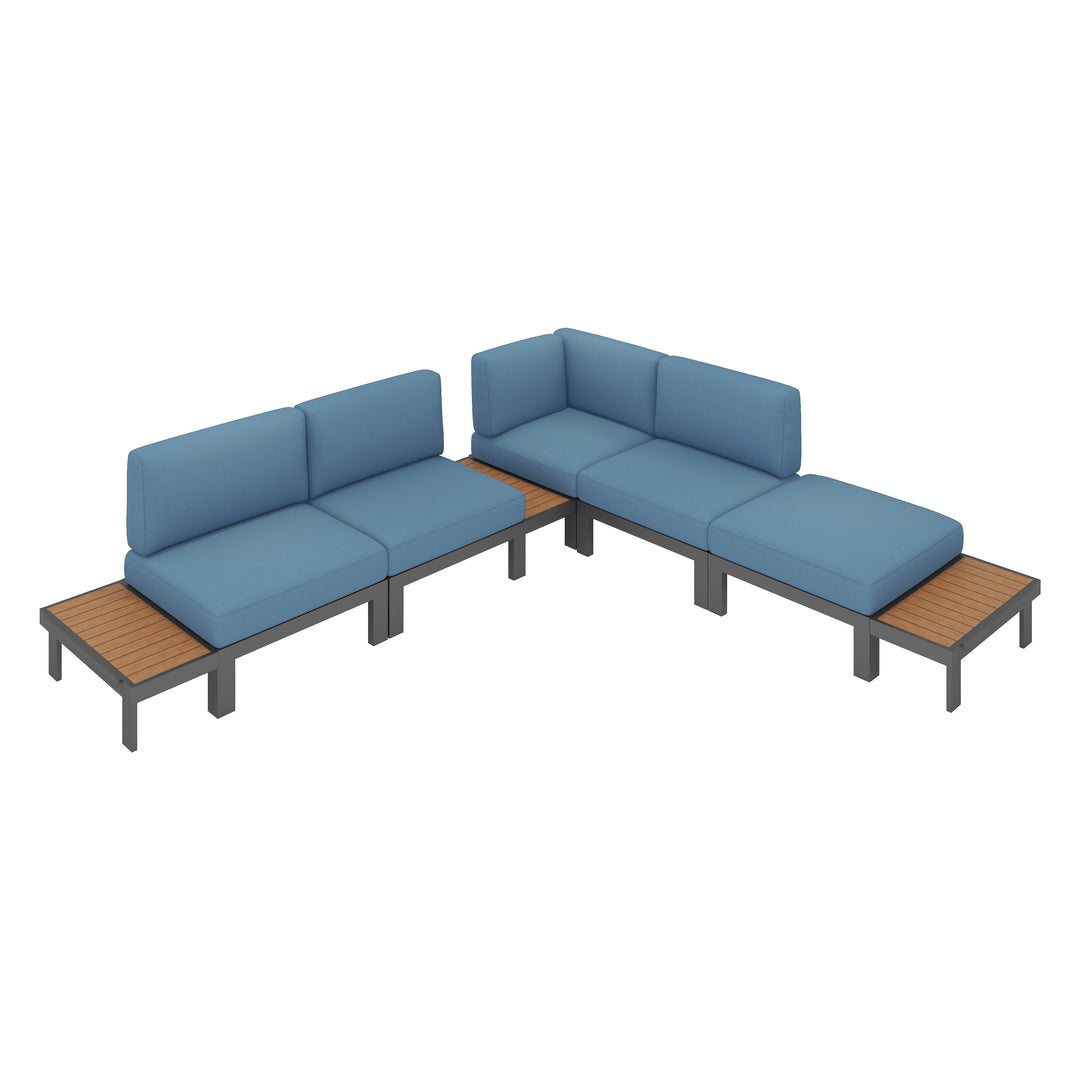Flexion Home Newport 8‑Piece Outdoor Modular Sectional Set - FlexionHome
