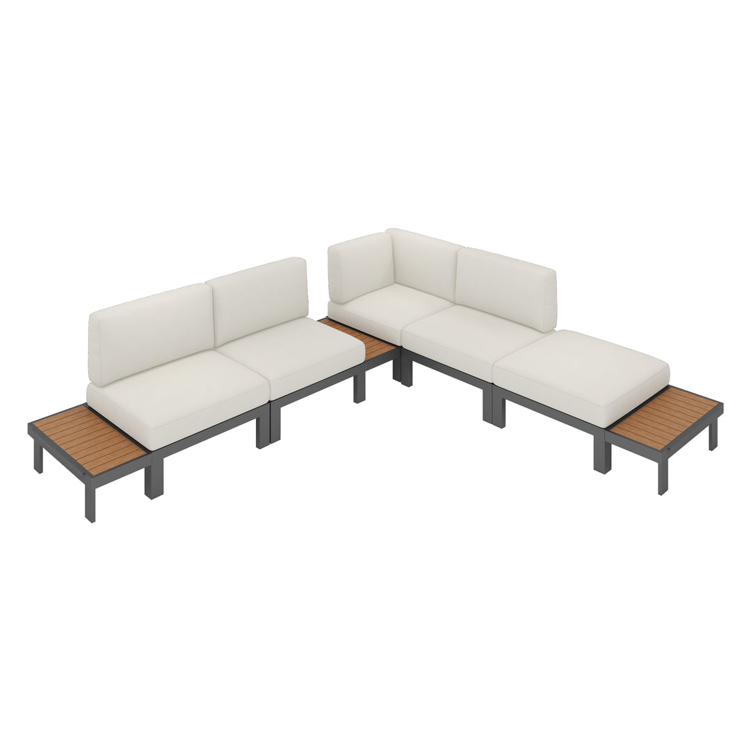 Flexion Home Newport 8‑Piece Outdoor Modular Sectional Set - FlexionHome