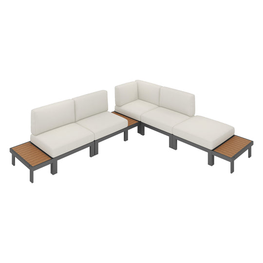 Flexion Home Newport 8‑Piece Outdoor Modular Sectional Set - FlexionHome