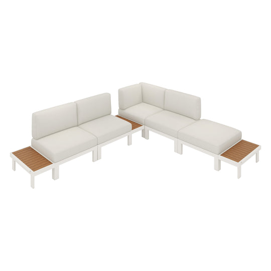 Flexion Home Newport 8‑Piece Outdoor Modular Sectional Set - FlexionHome