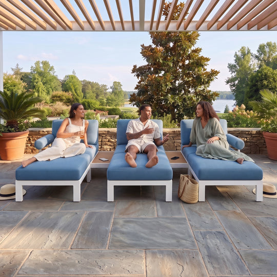 Flexion Home Newport 8-Piece Outdoor Modular Lounge Set - FlexionHome