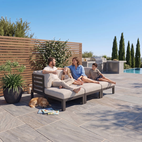Flexion Home Newport 6-Piece Outdoor Modular Daybed Set - FlexionHome