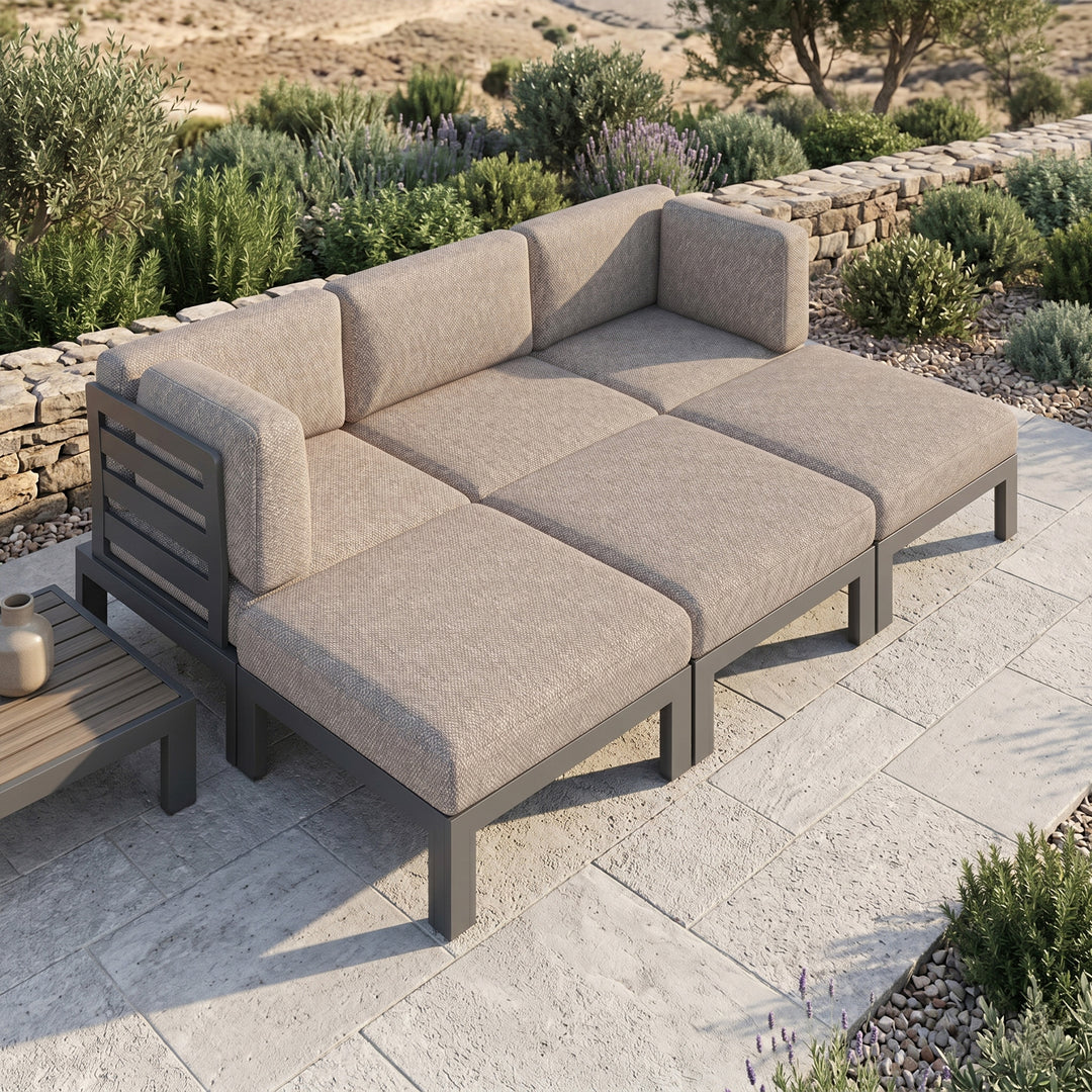 Flexion Home Newport 6-Piece Outdoor Modular Daybed Set - FlexionHome