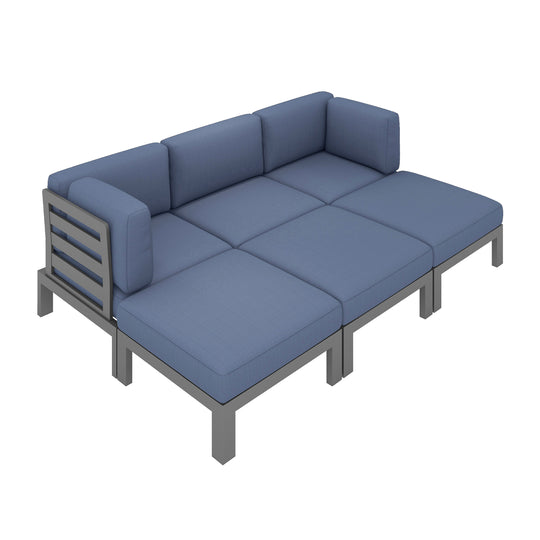 Flexion Home Newport 6-Piece Outdoor Modular Daybed Set - FlexionHome