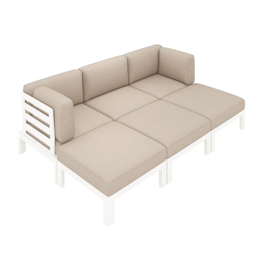 Flexion Home Newport 6-Piece Outdoor Modular Daybed Set - FlexionHome