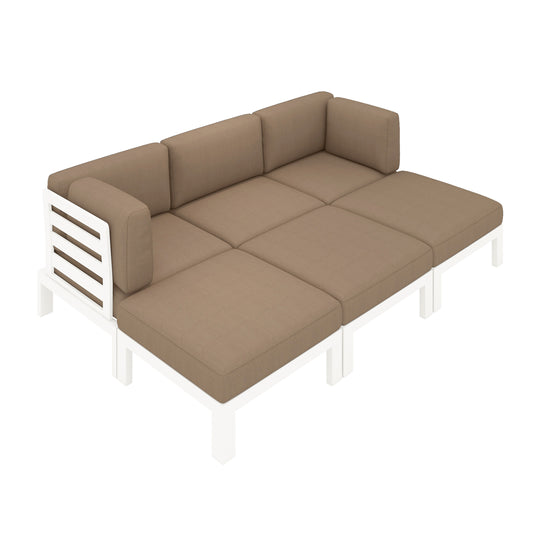 Flexion Home Newport 6-Piece Outdoor Modular Daybed Set - FlexionHome