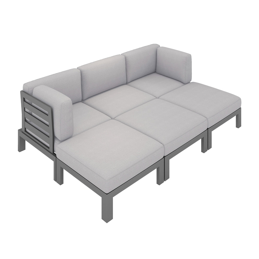 Flexion Home Newport 6-Piece Outdoor Modular Daybed Set - FlexionHome