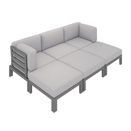 Flexion Home Newport 6-Piece Outdoor Modular Daybed Set - FlexionHome