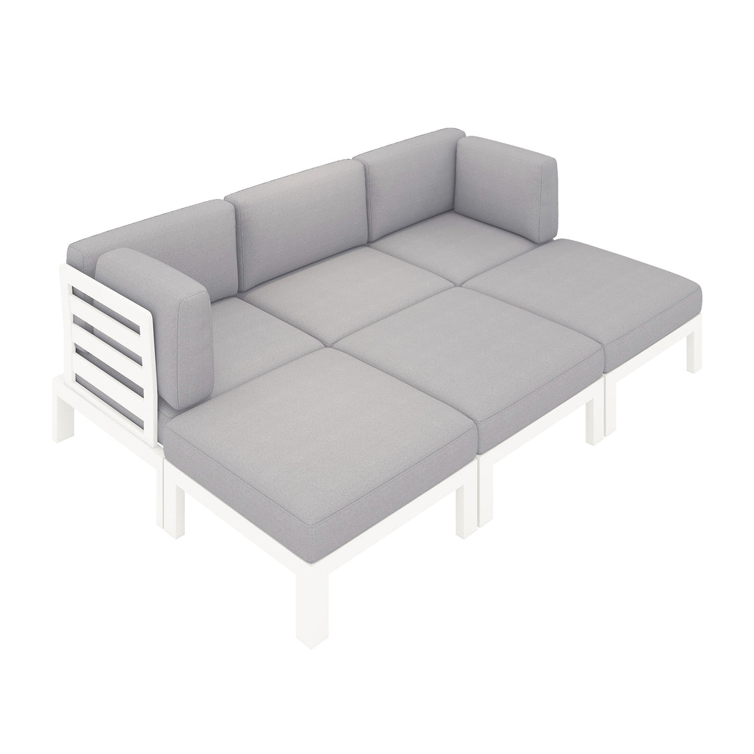 Flexion Home Newport 6-Piece Outdoor Modular Daybed Set - FlexionHome