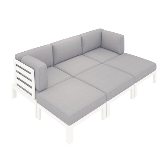 Flexion Home Newport 6-Piece Outdoor Modular Daybed Set - FlexionHome