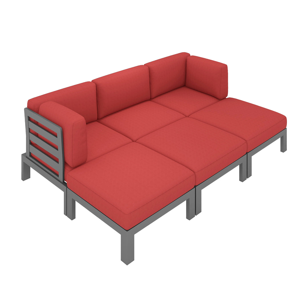 Flexion Home Newport 6-Piece Outdoor Modular Daybed Set - FlexionHome